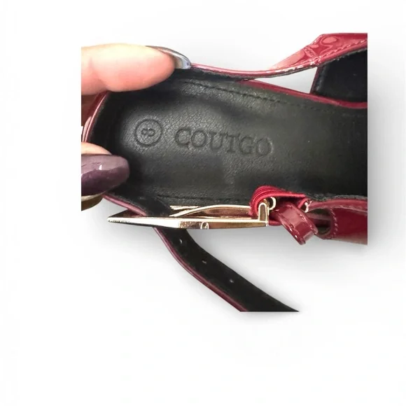 Chic Maroon Slingback Heels - Picture 3 of 4